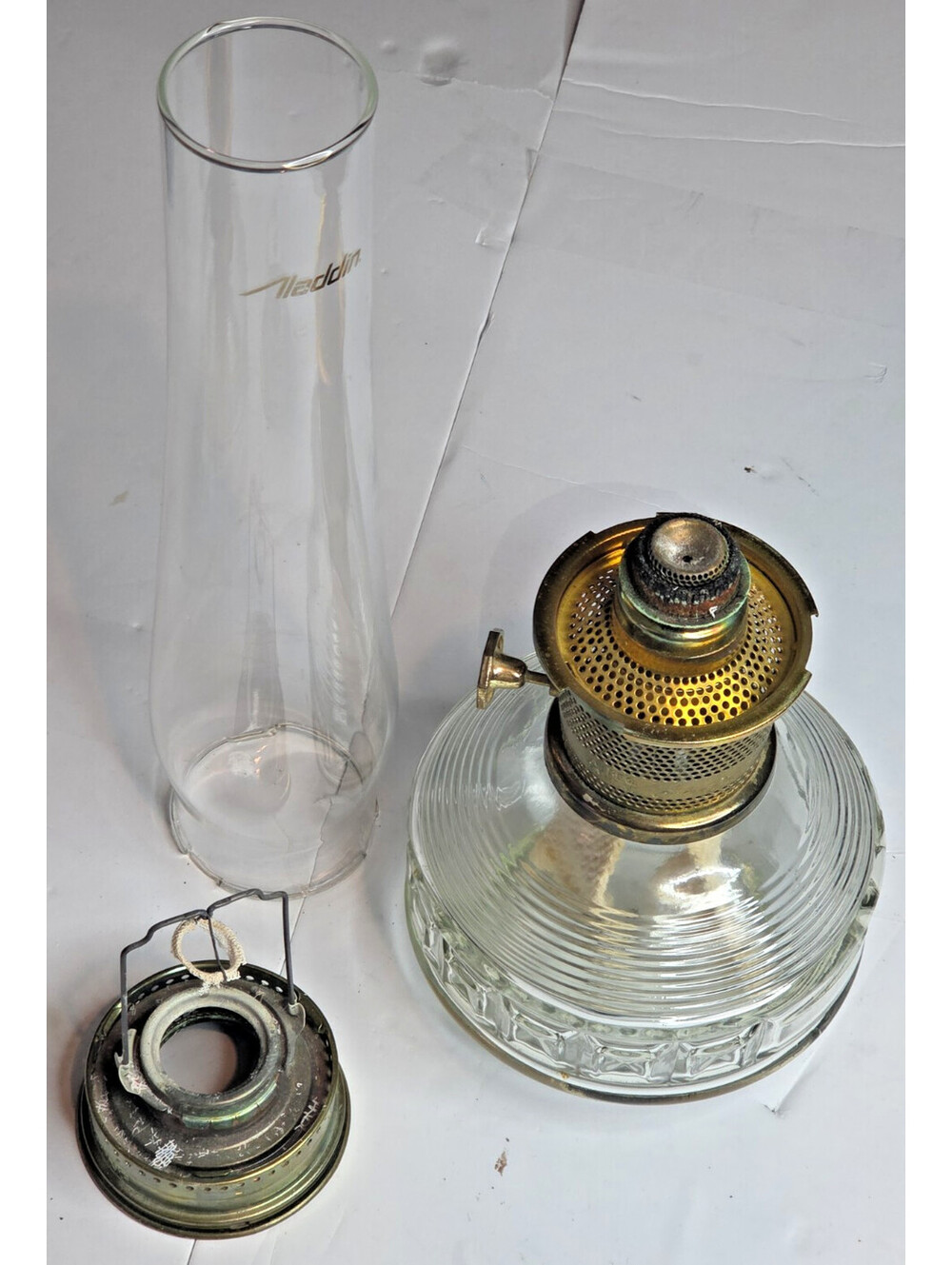 Vintage Aladdin Complete Model 23 Genie Kerosene Oil Lamp Chimney 1977-88